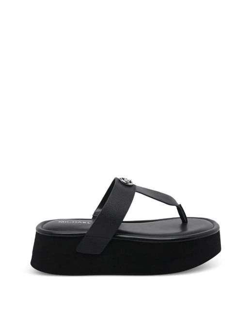MICHAEL Michael Kors Black Logo-Detail Open-Toe Sandals