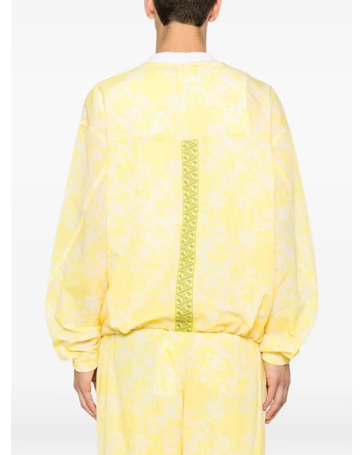 PUMA Yellow All-Over-Pattern Zip-Up Jacket for men