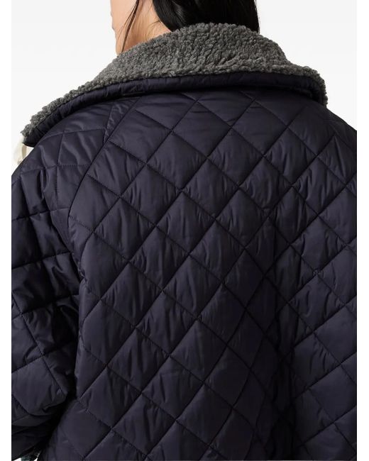 Miu Miu Blue Logo-Detail Padded Jacket