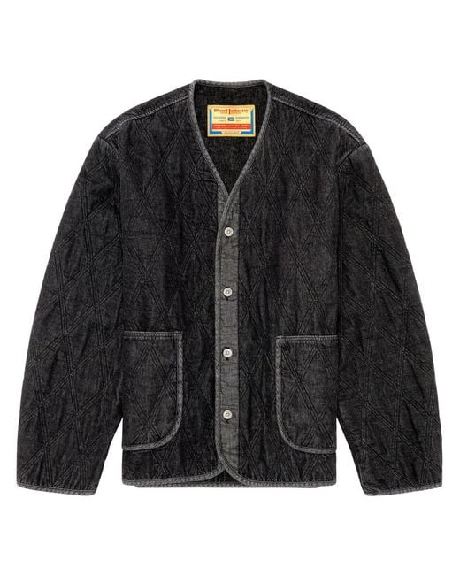 DIESEL Black D-Boy-S Tailored Denim Jacket for men