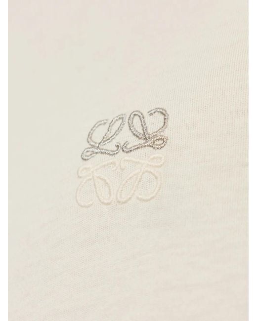 Loewe White Logo-Embroidered Cotton T-Shirt for men