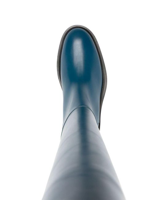 Jil Sander Blue Knee-high Leather Boots
