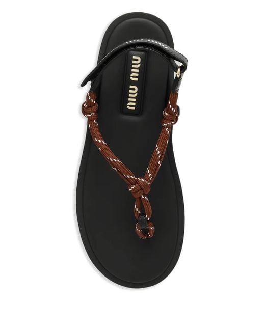 Sandali Riviere di Miu Miu in Brown