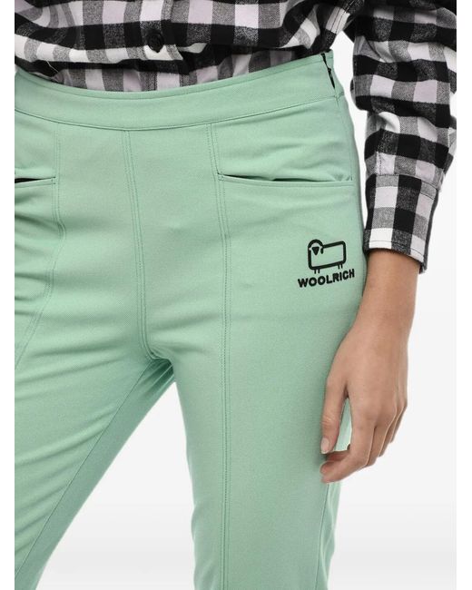 Woolrich Green Logo-Embroidered Stirrup Trousers