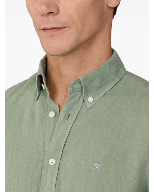 Hackett Green Brompton Button-Down Linen Shirt for men
