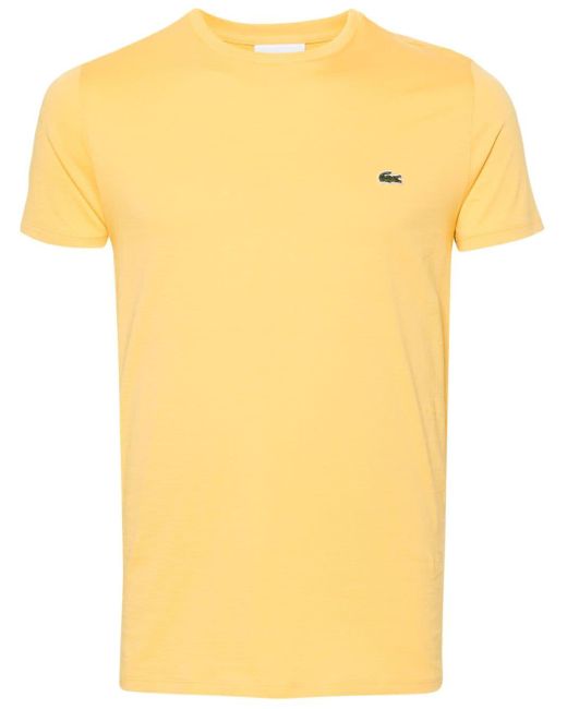 Lacoste Yellow Logo-patch Cotton T-shirt for men