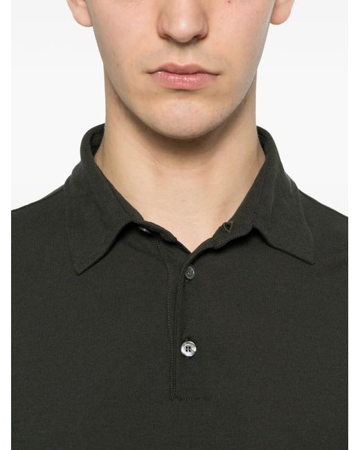 Zanone Black Short-Sleeves Polo Shirt for men