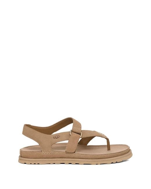 Ugg Brown Buckle T-Strap Sandals
