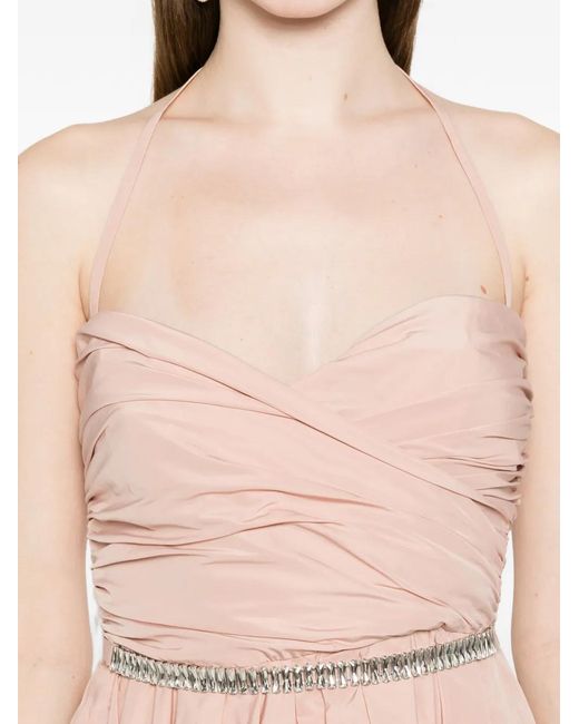Pinko Women's Pink Strapless Ruched Asymmetric Midi Dress -  radharamanexports.com