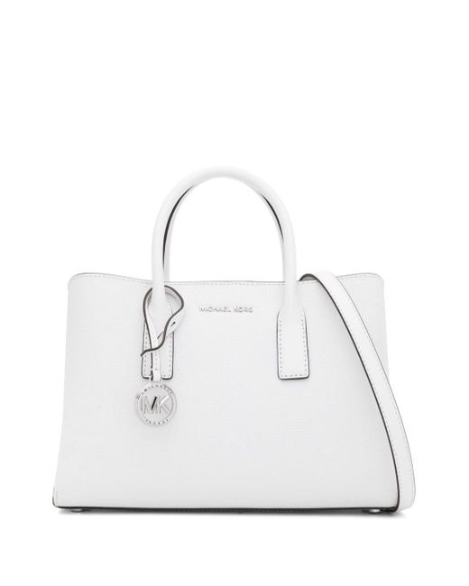 MICHAEL Michael Kors Small Ruthie Leather Satchel in het White