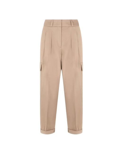 Peserico Natural Cuffed-Hem Cargo Pants