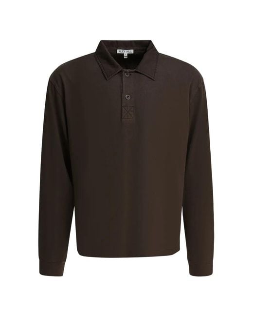 Alex Mill Black Buttoned Polo Shirt for men
