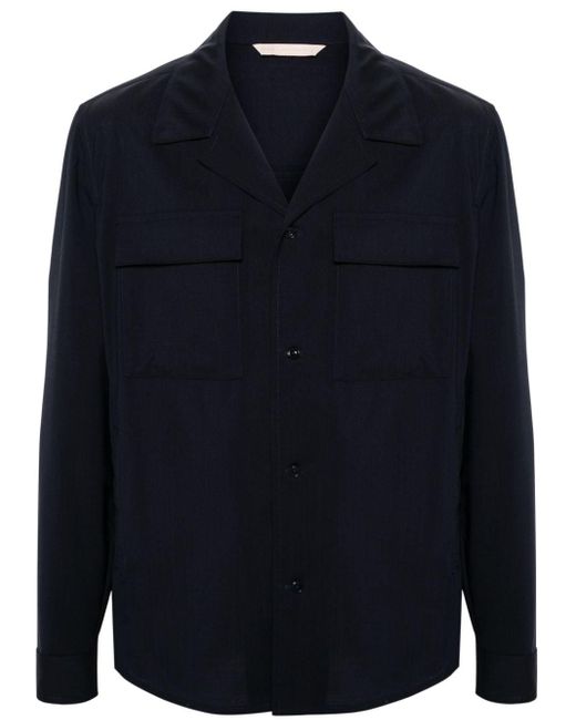 Chemise en coton à col cranté Briglia 1949 pour homme en coloris Blue