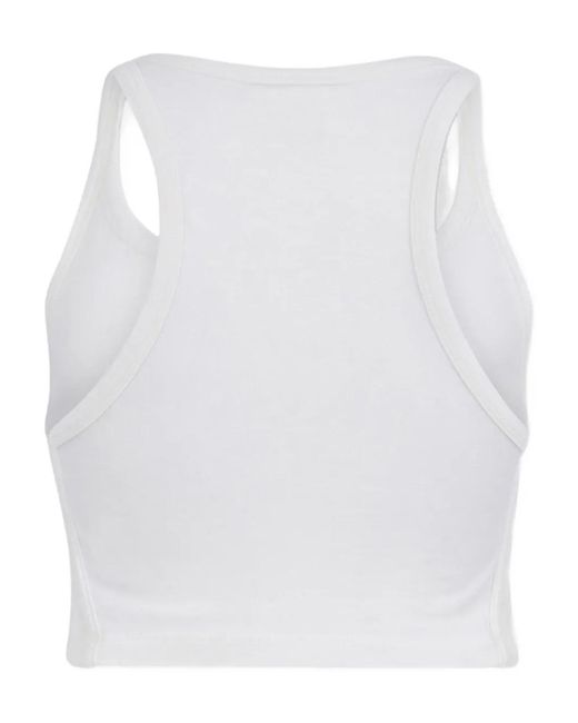 DSquared² White Upside Down Tank Top