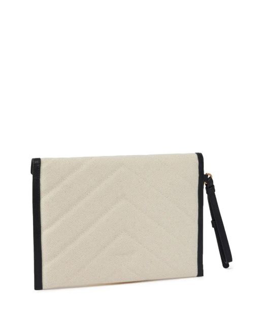 Pinko Natural Canvas Clutch Bag