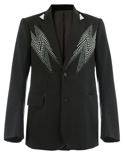 TAKAHIROMIYASHITA The Soloist Black Studded Lightning Bolt Jacket for men
