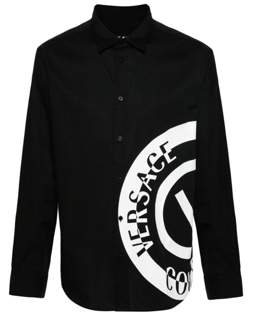 Camicia V-Emblem di Versace in Black da Uomo