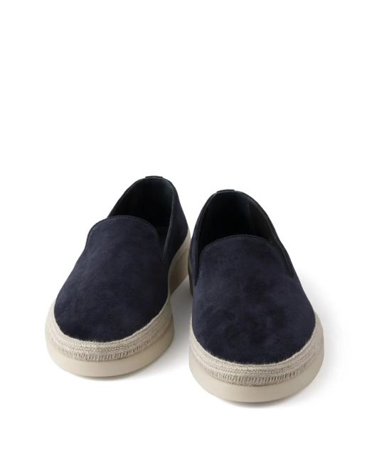 Prada Blue Suede Loafers for men