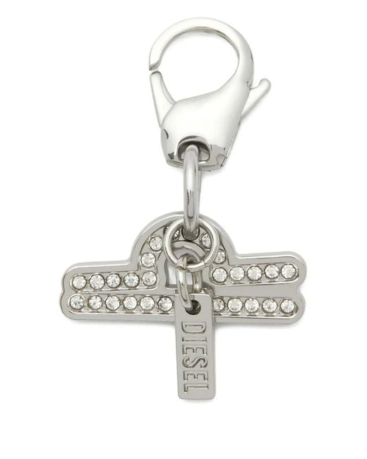 DIESEL White Libra Charm Keyring