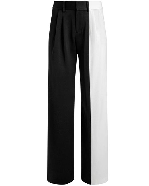 Alice + Olivia Black Pompey Colour-block Pleat-detail Trousers