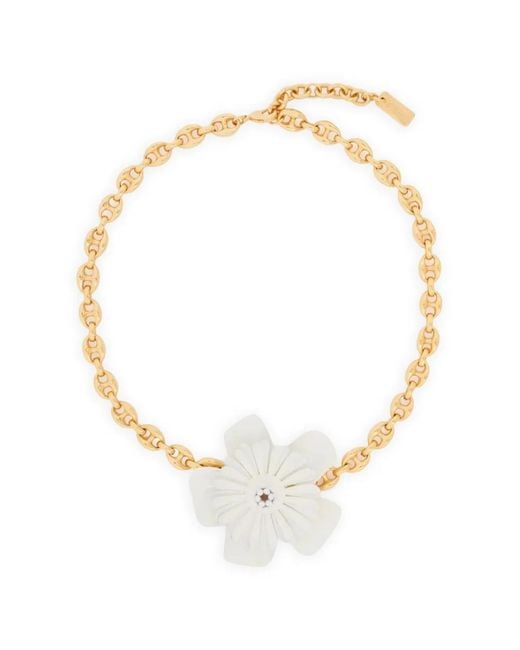 Chloé White Collier Ras-Du-Cou Bloom À Pendentif Fleur