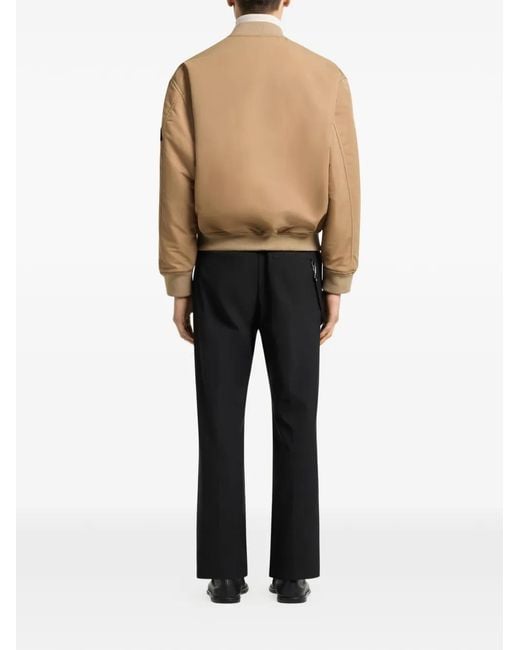 Courreges Natural Logo-Embroidered Bomber Jacket