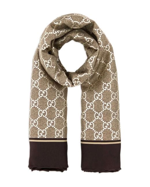 Gucci Natural Gg Supreme Silk Scarf