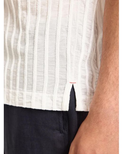 Orlebar Brown White Maitan Stripe Shirt for men