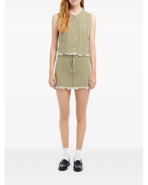 Barrie Green Frayed Denim Vest