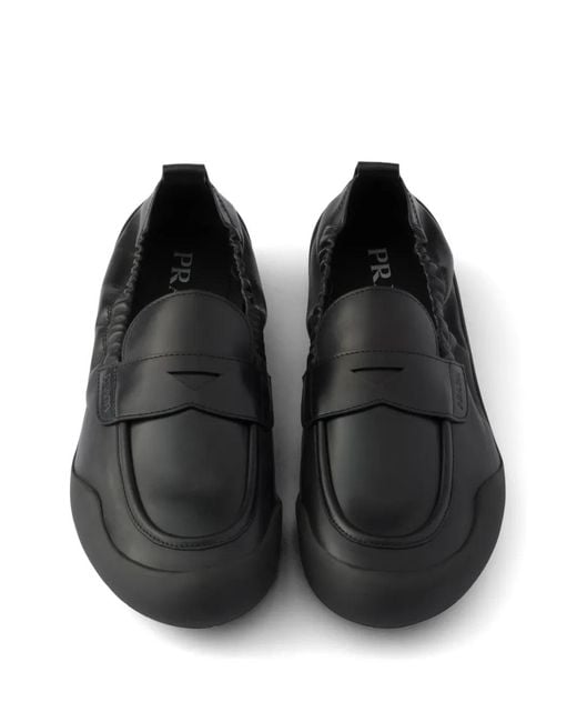 Prada Black Speedrock Leather Loafers for men