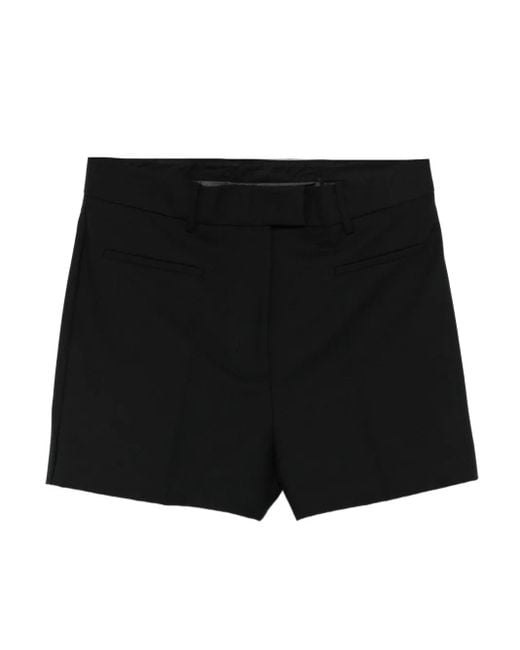 Semicouture Black Pressed-Crease Tailored Shorts