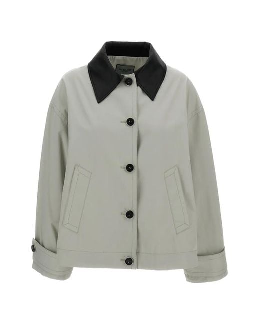 DURAZZI MILANO Gray Collar Button-Up Jacket