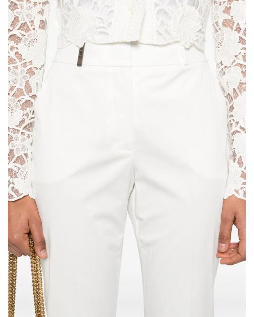 Peserico White Tapered Trousers