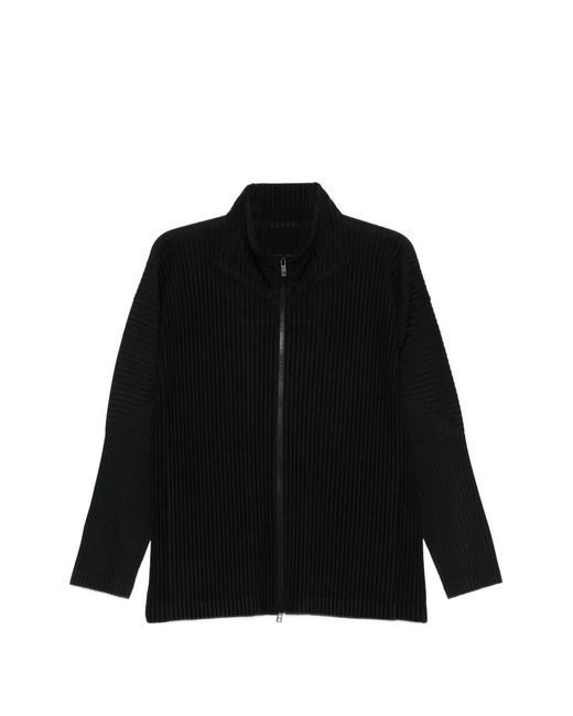 【美品】HOMME PLISSÉ ISSEY MIYAKE ブラックシャツ Homme Plissé Issey Miyake Edge Shirt in Black Curated at Jake and