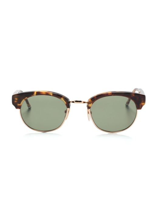 Thom Browne Green Tortoiseshell Round-frame Sunglasses for men