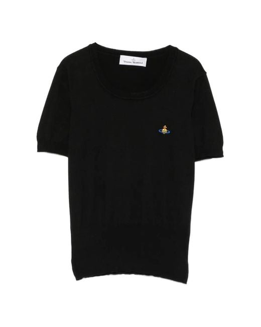 Vivienne Westwood Black Haut Bea À Broderies Orb À Manches Courtes