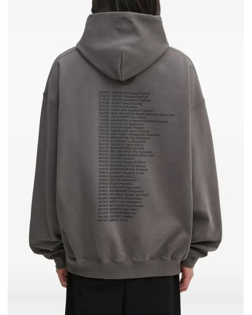 Vetements Gray Graphic-Print Long-Sleeve Hoodie for men