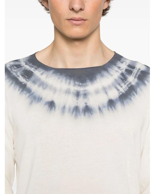 Isabel Benenato Blue Tie-Dye Detailed T-Shirt for men