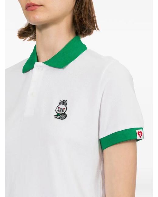AAPE BY A BATHING AP Green Rabbit Patched Polo