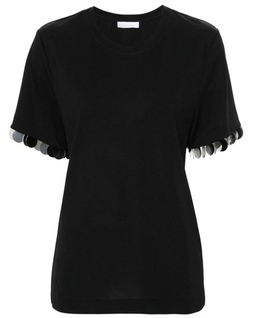 Rabanne Sequin-detail T-shirt Black