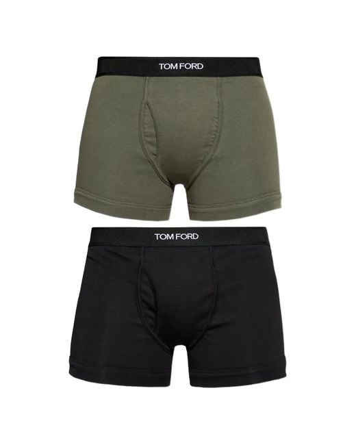 Tom Ford Green Logo-Waistband Boxers (Pack Of Two) for men