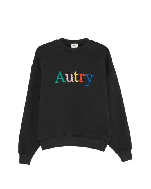 Autry Black Logo-Embroidered Sweater