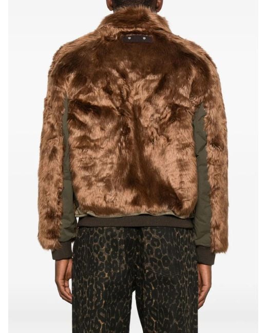 ANDERSSON BELL Faux-Fur Bomber Jacket in Brown for Men | Lyst