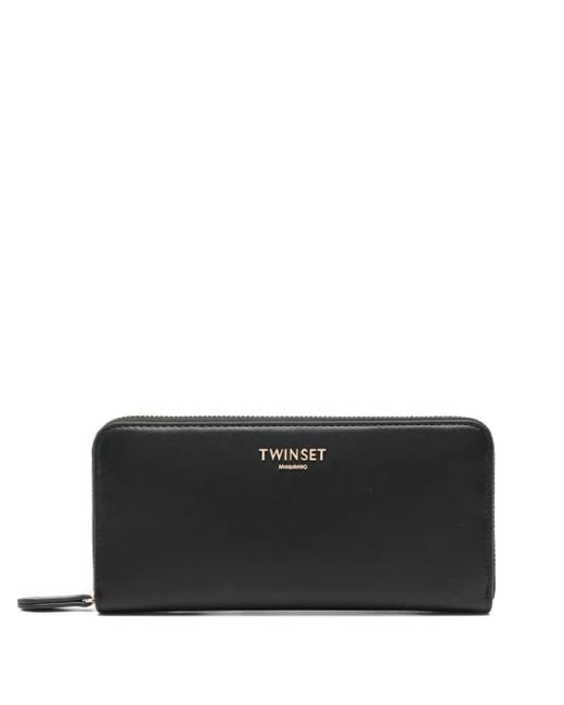 Twinset Black Logo-Appliqué Wallet