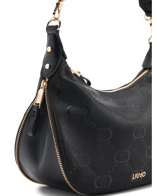 Liu Jo Black Medium Logo-print Zip Shoulder Bag