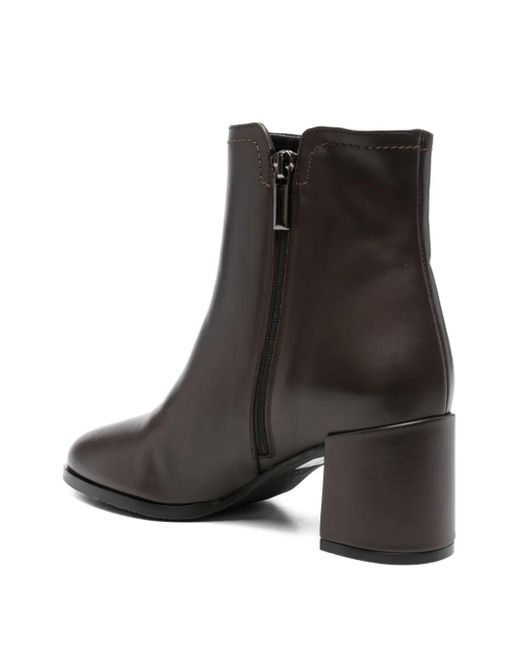 Evaluna Black 70Mm Zip-Detail Block-Heel Ankle Boots