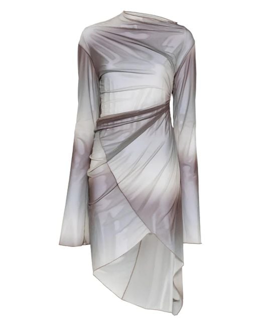 Jade Cropper Gray Draped Twisted Mini Dress
