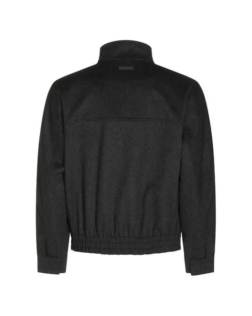 Lardini Black Virgin Wool High-Neck Jacket for men