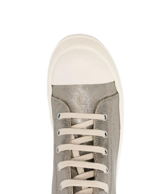 Rick Owens Natural Lace-Up High-Top Sneakers