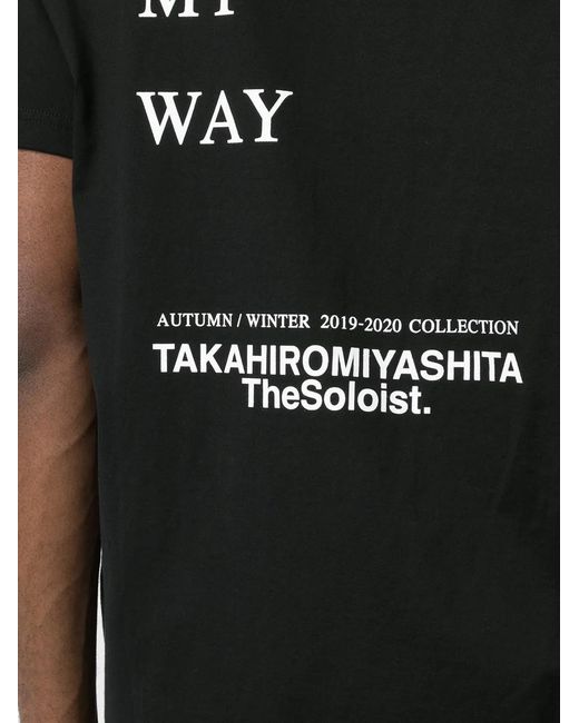 TAKAHIROMIYASHITA The Soloist Black Logo Print T-Shirt for men